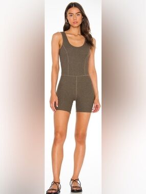 NWOT Twenty Montreal Olive Waffle-Knit Sleeveless Romper